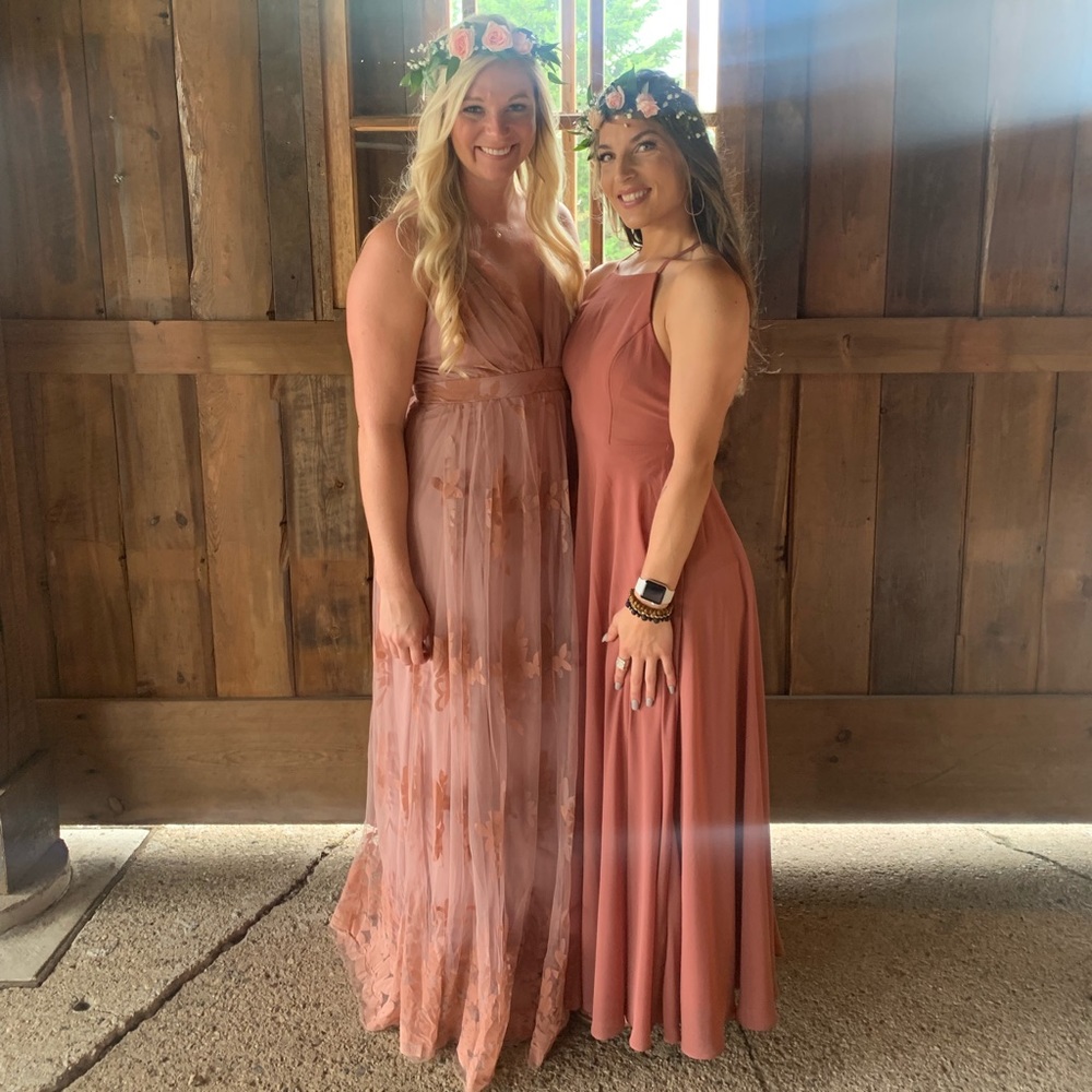 Blush pink bridesmaid dress